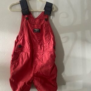 Salmon colored short overalls, 3T wore once